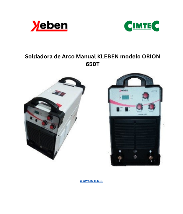 Soldadora de Arco Manual KLEBEN modelo ORION 650T