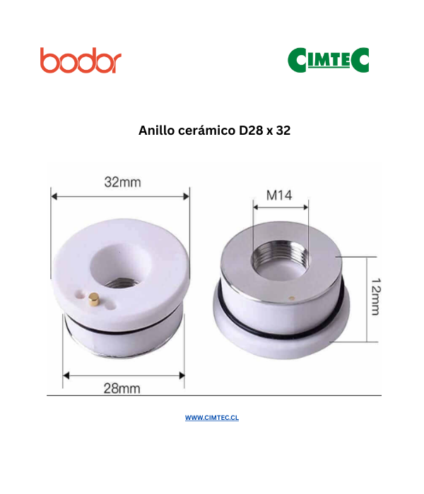 Anillo cerámico D28x32
