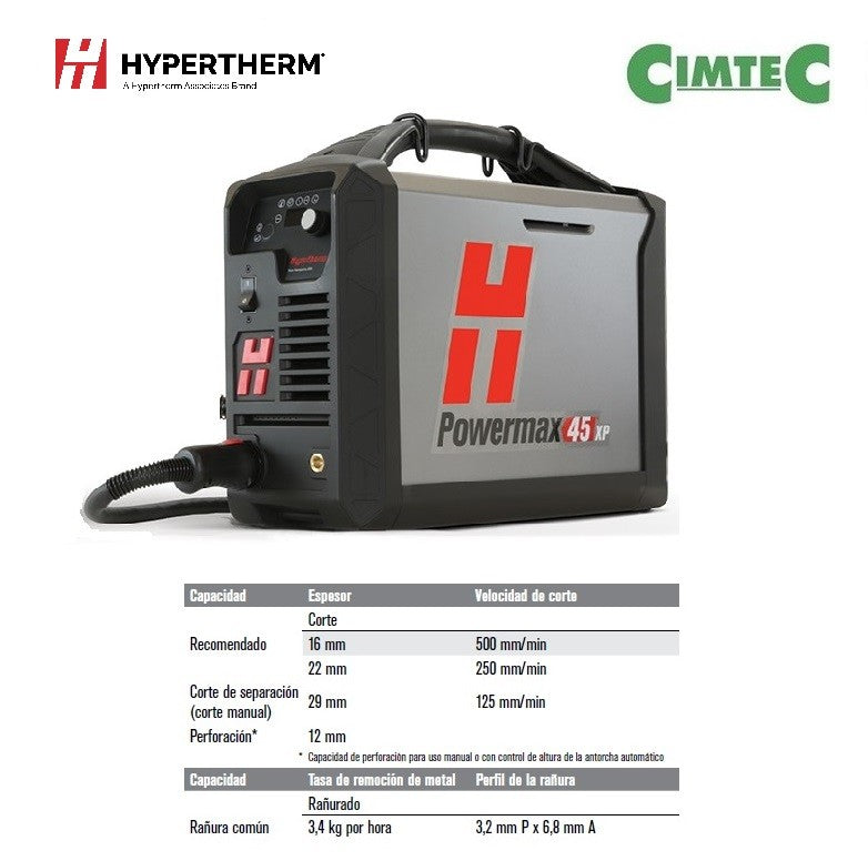 Cortador de Plasma HYPERTHERM Powermax45XP