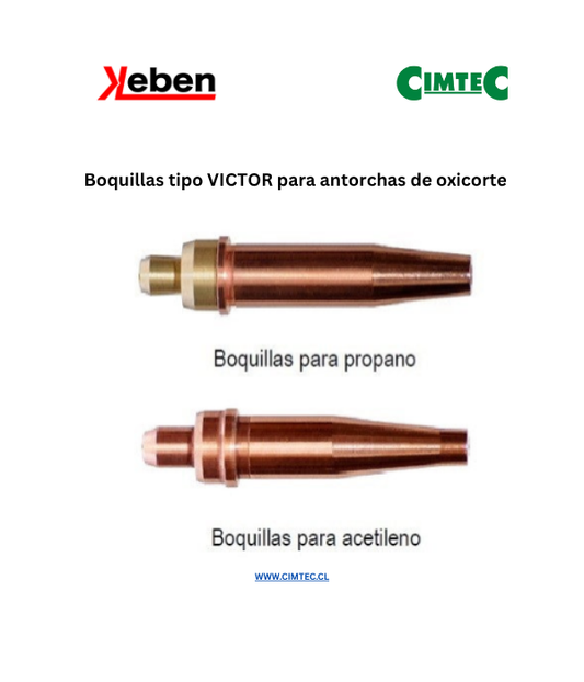 Boquillas tipo VICTOR para antorchas de oxicorte