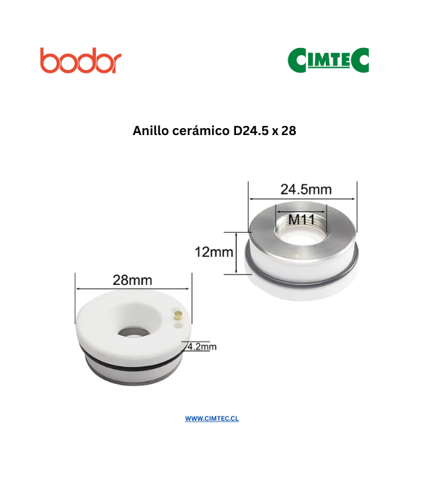 Anillo cerámico D24.5 x 28