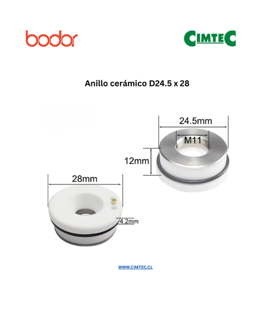Anillo cerámico D24.5 x 28