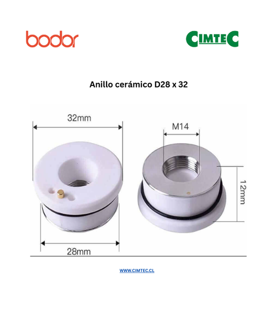 Anillo cerámico D28x32